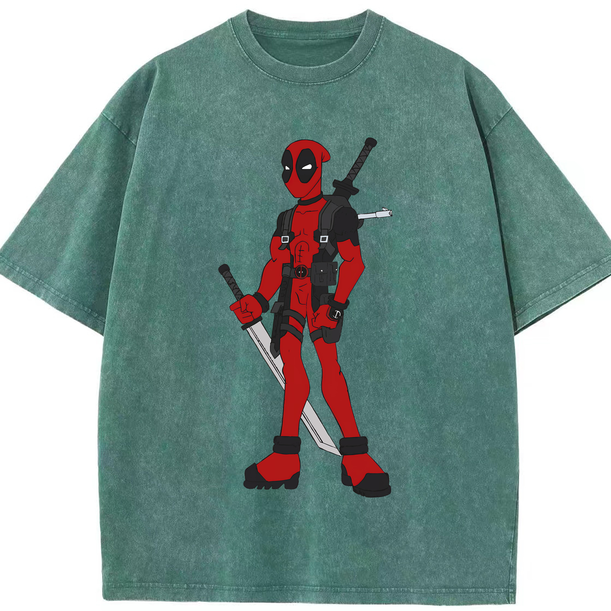 （画像用） Deadpool デッドプール 綿100% ヴィンテージ風 半袖Tシャツ（フロントプリント）